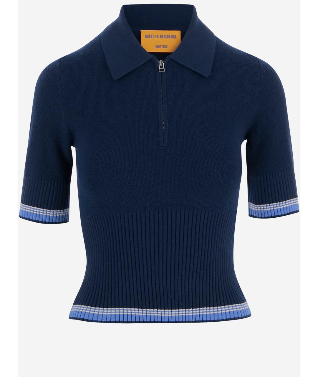 GUEST IN RESIDENCE Синяя хлопковая футболка, фото 4