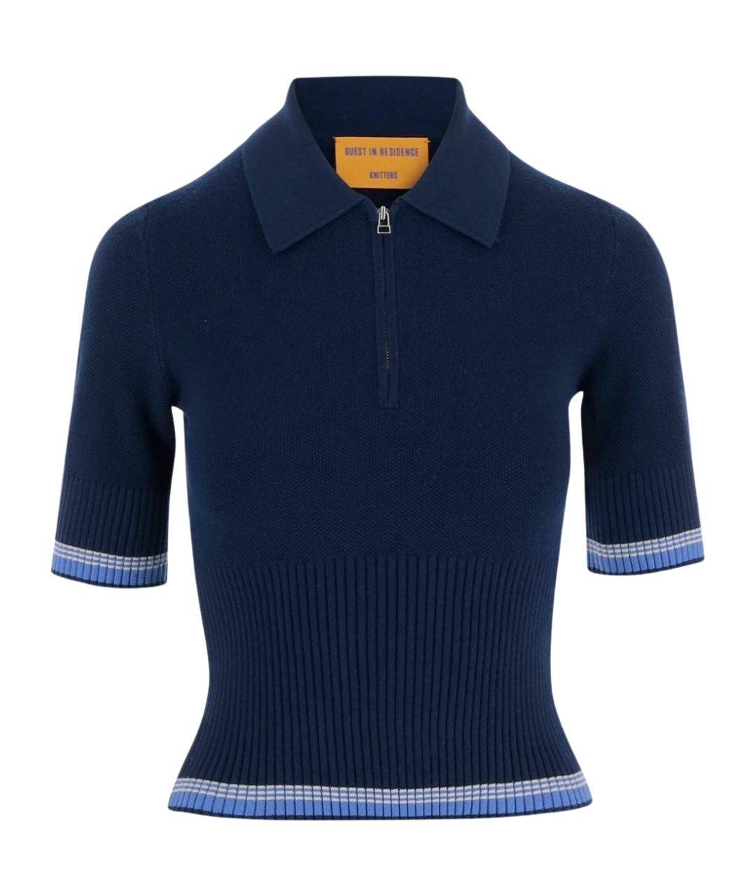 GUEST IN RESIDENCE Синяя хлопковая футболка, фото 1