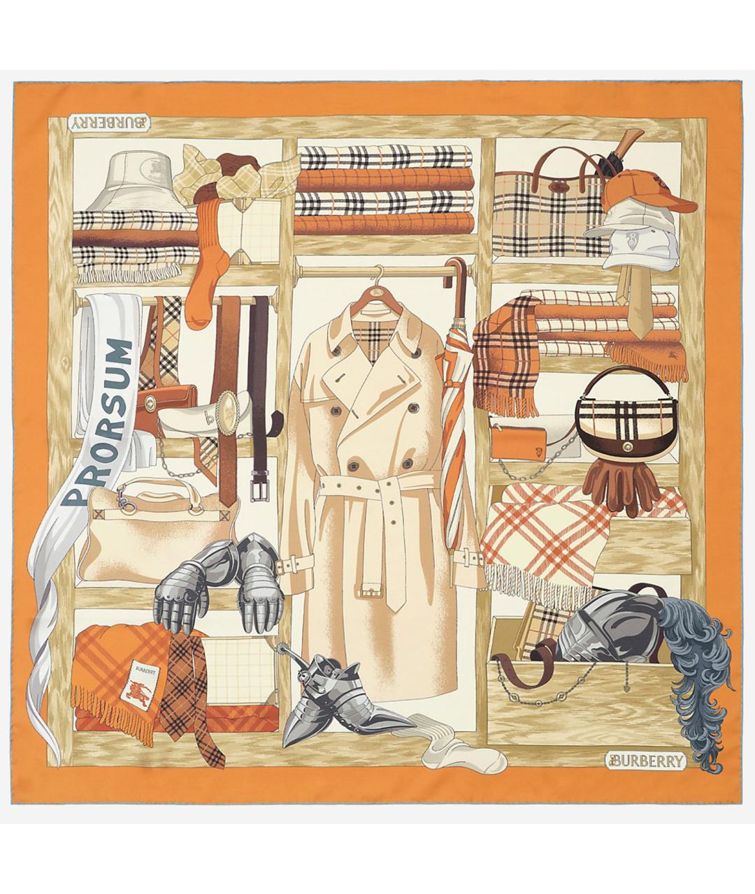 BURBERRY Мульти шелковый платок, фото 1