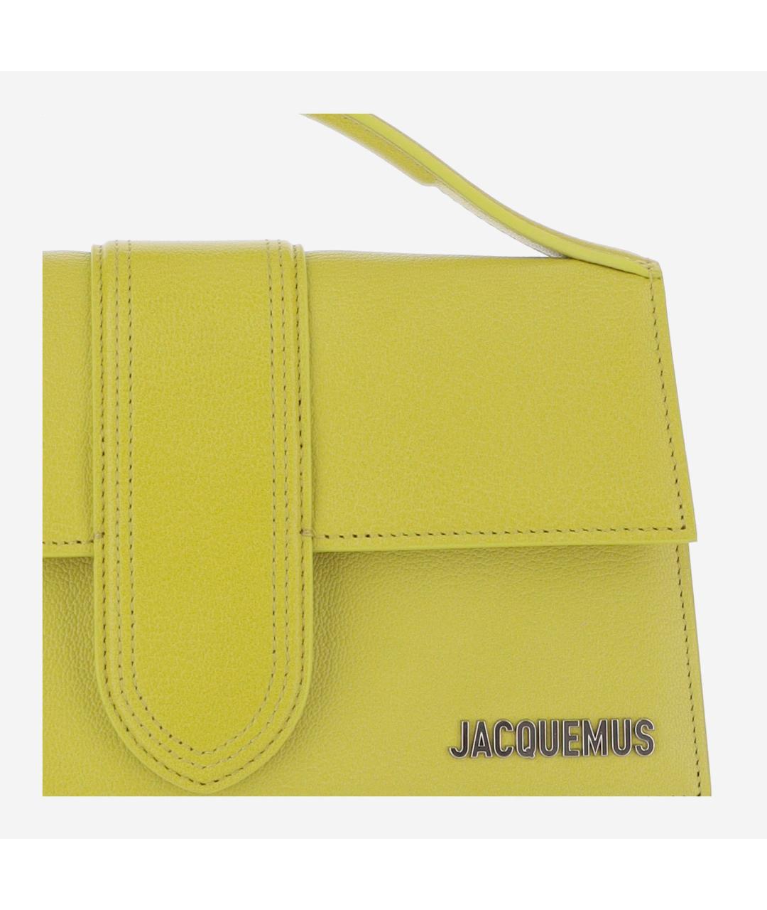 JACQUEMUS Зеленая кожаная сумка с короткими ручками, фото 5
