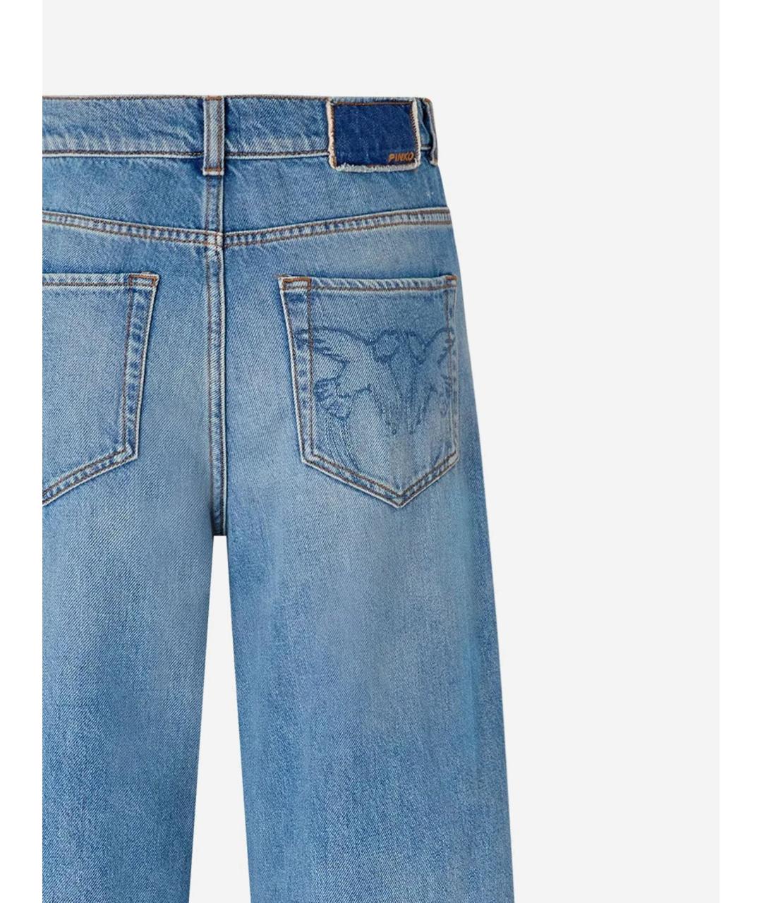PINKO Синие хлопковые прямые джинсы, фото 3