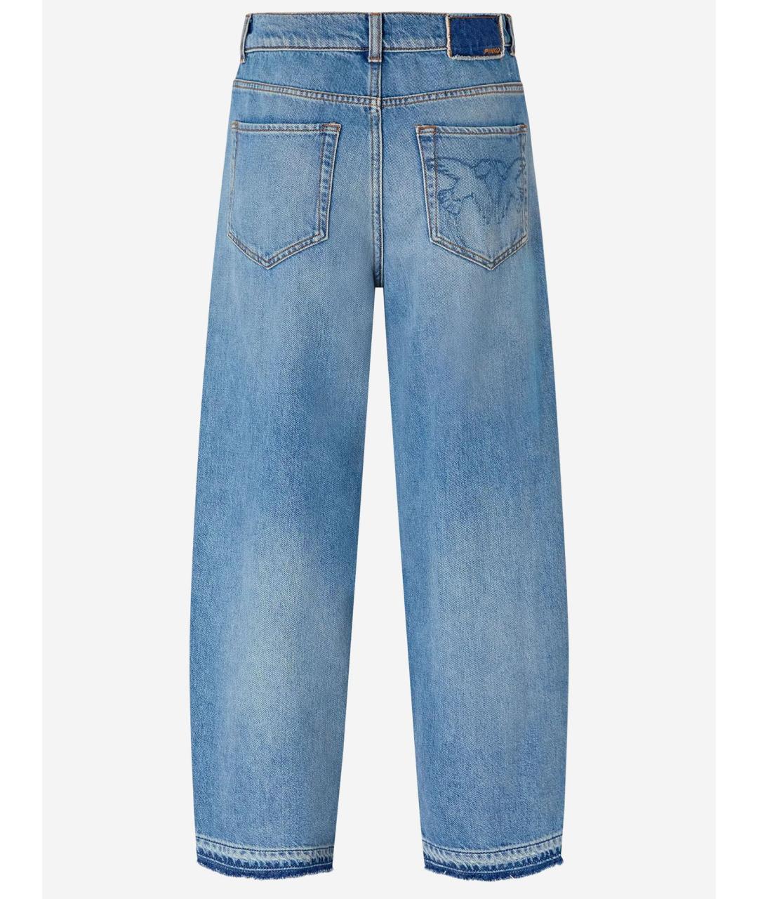 PINKO Синие хлопковые прямые джинсы, фото 2