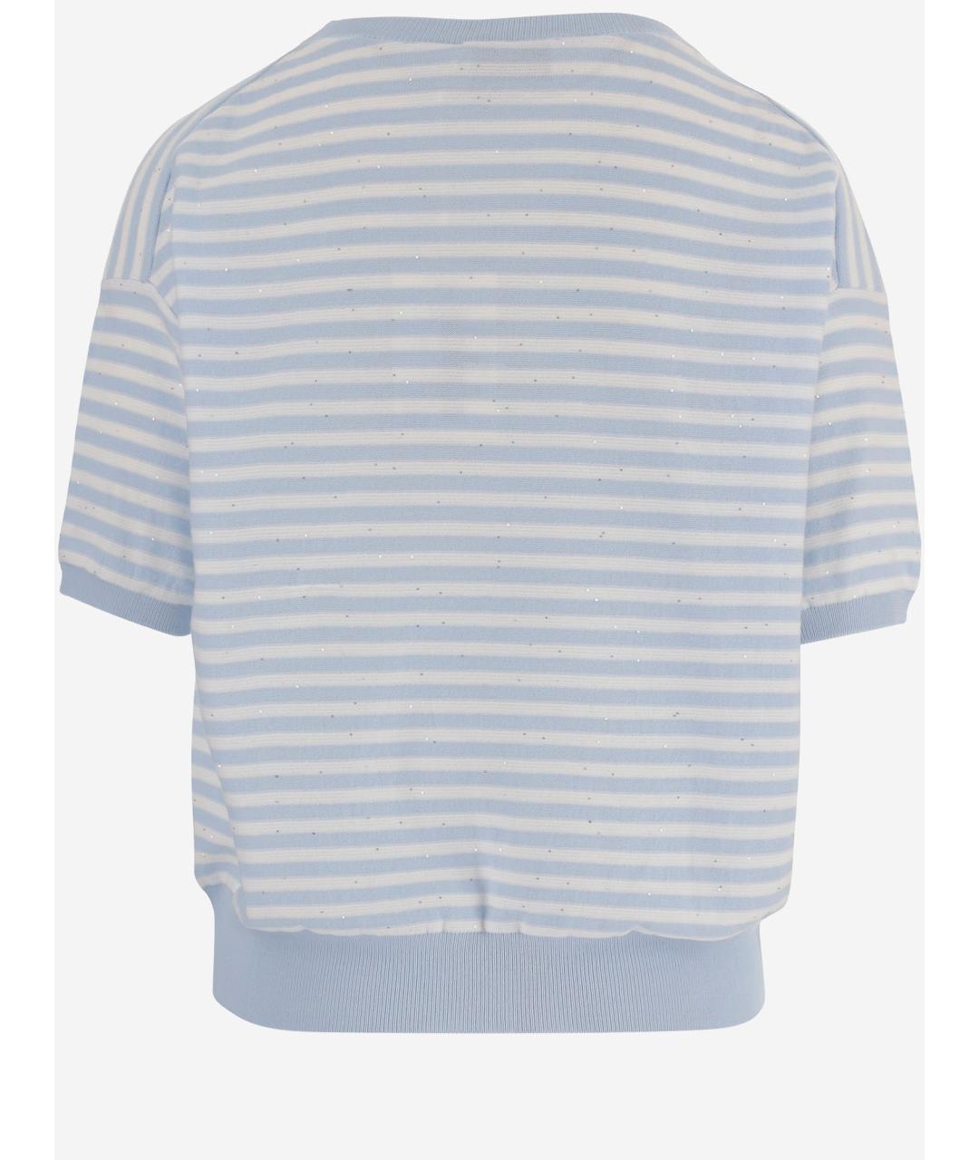 Bruno Manetti Голубой хлопковый джемпер / свитер, фото 2