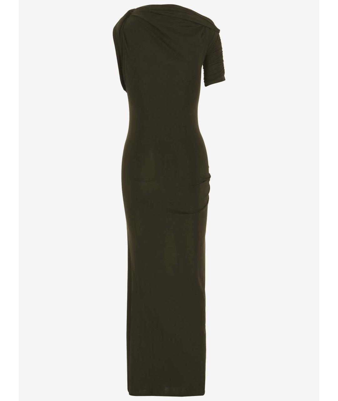 JACQUEMUS Хаки хлопковое коктейльное платье, фото 2