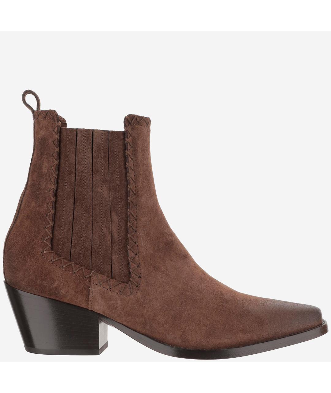 SARTORE Коричневые замшевые полусапоги, фото 5