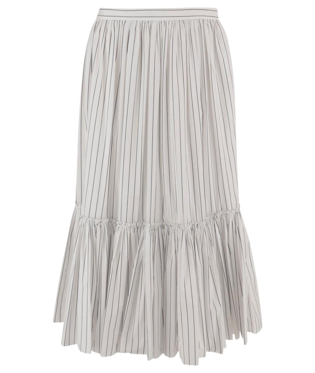 JIL SANDER Белая хлопковая юбка миди, фото 1