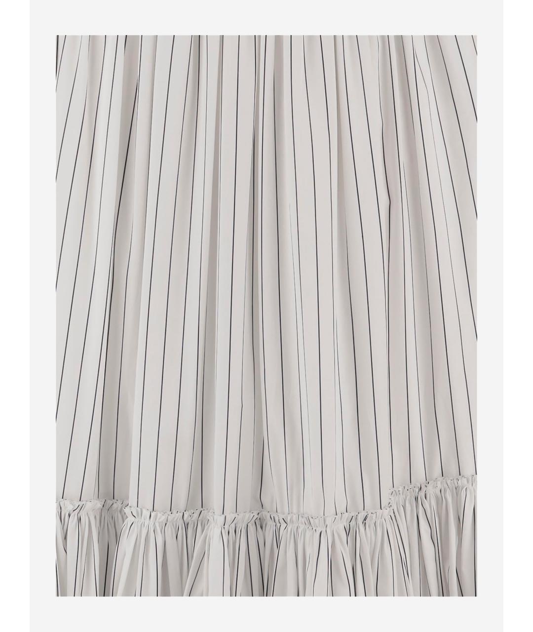 JIL SANDER Белая хлопковая юбка миди, фото 3