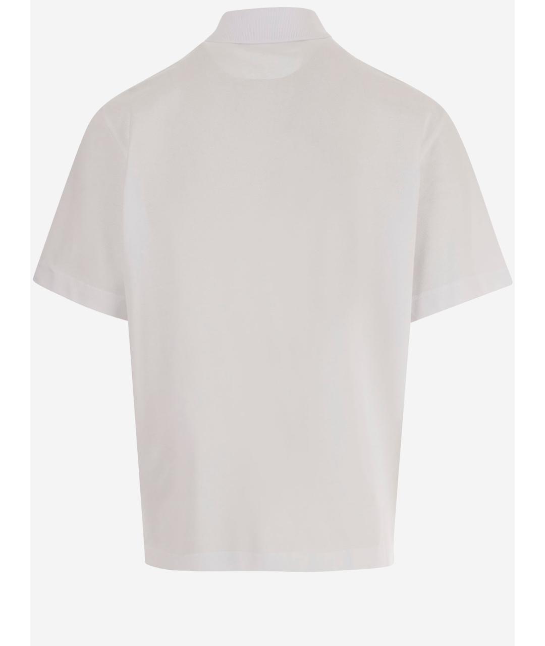 MONCLER Белое хлопковое поло с коротким рукавом, фото 2
