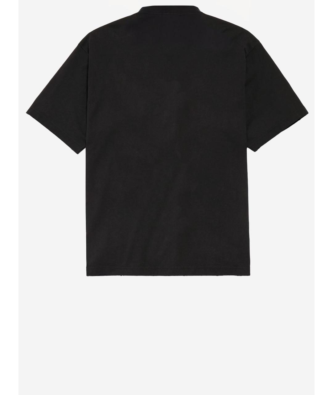 BALENCIAGA Черная хлопковая футболка, фото 2