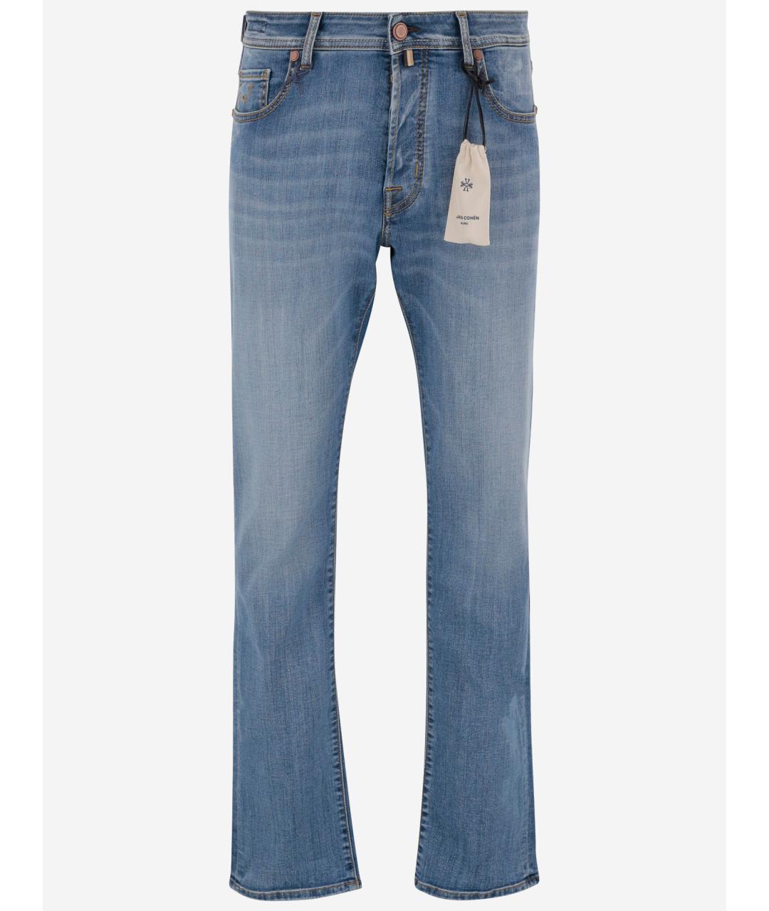 JACOB COHEN Синие хлопко-эластановые джинсы скинни, фото 4