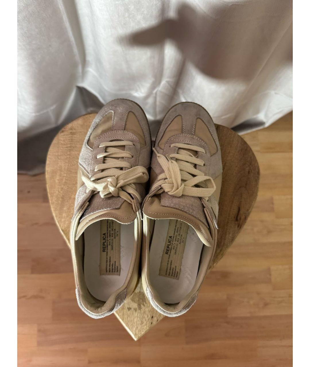 MAISON MARGIELA Бежевые кеды, фото 3