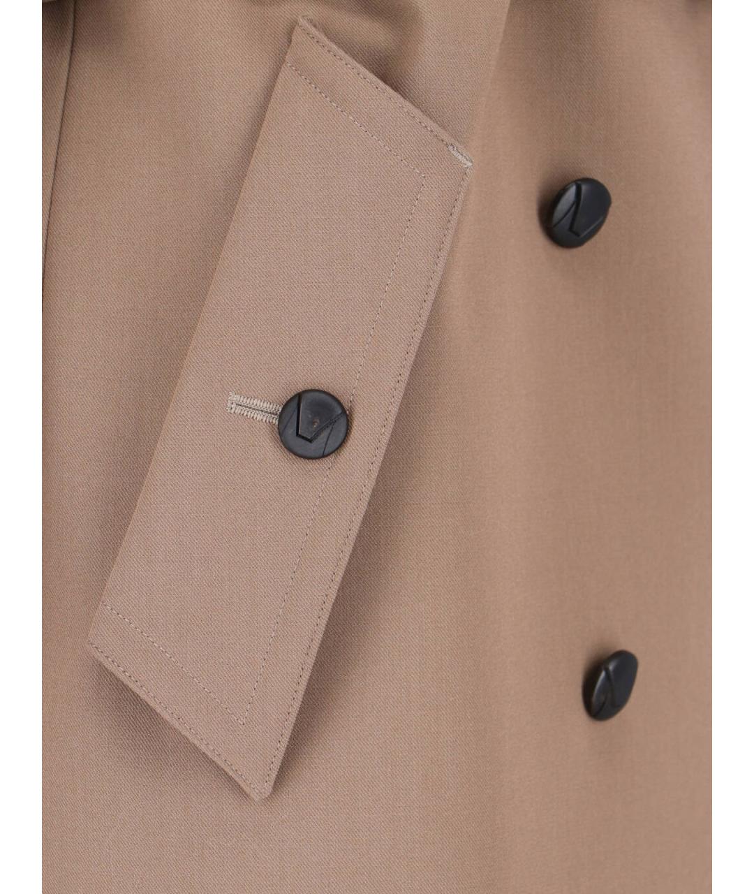 MAX MARA Бежевый шерстяной тренч/плащ, фото 4