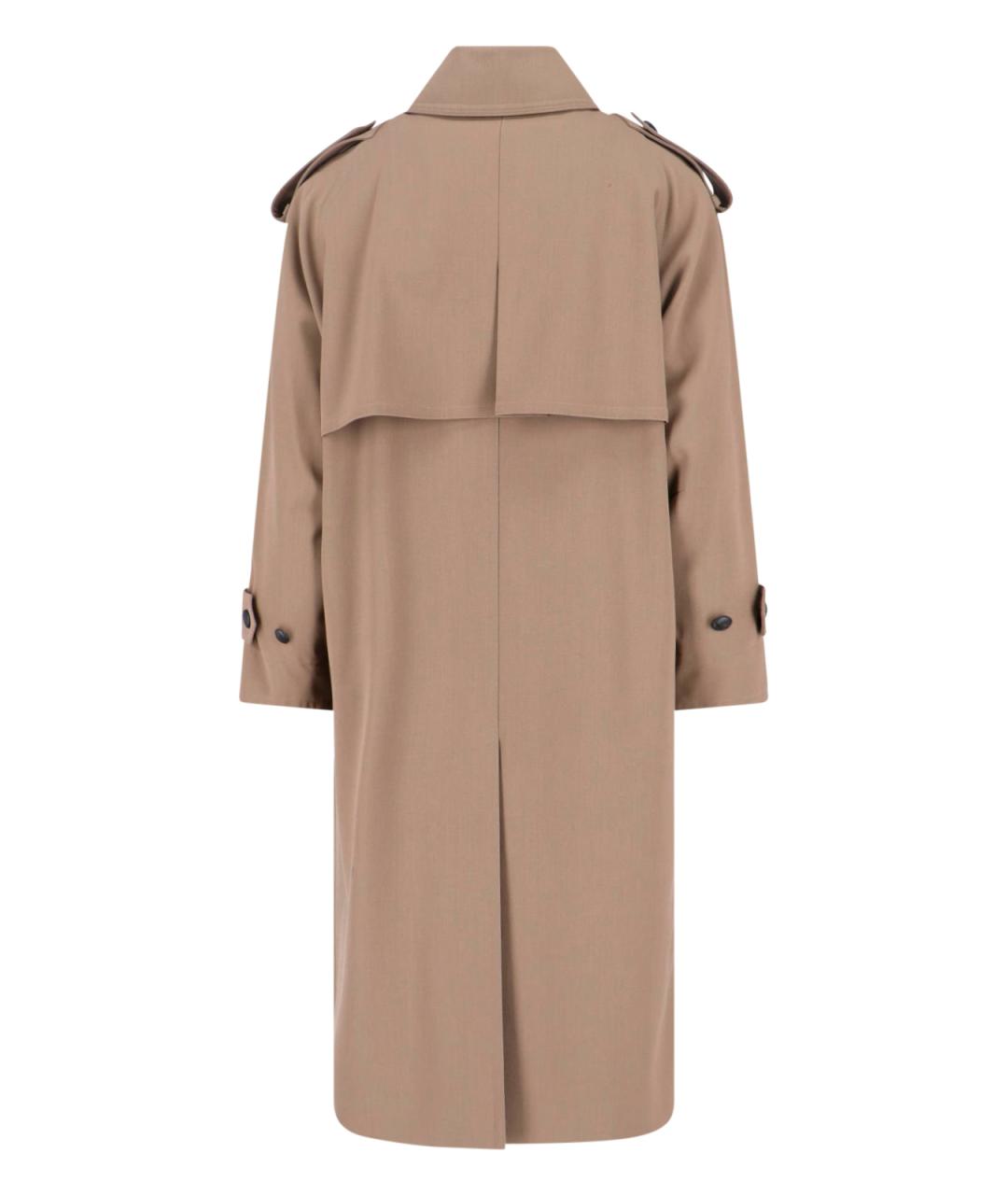 MAX MARA Бежевый шерстяной тренч/плащ, фото 3