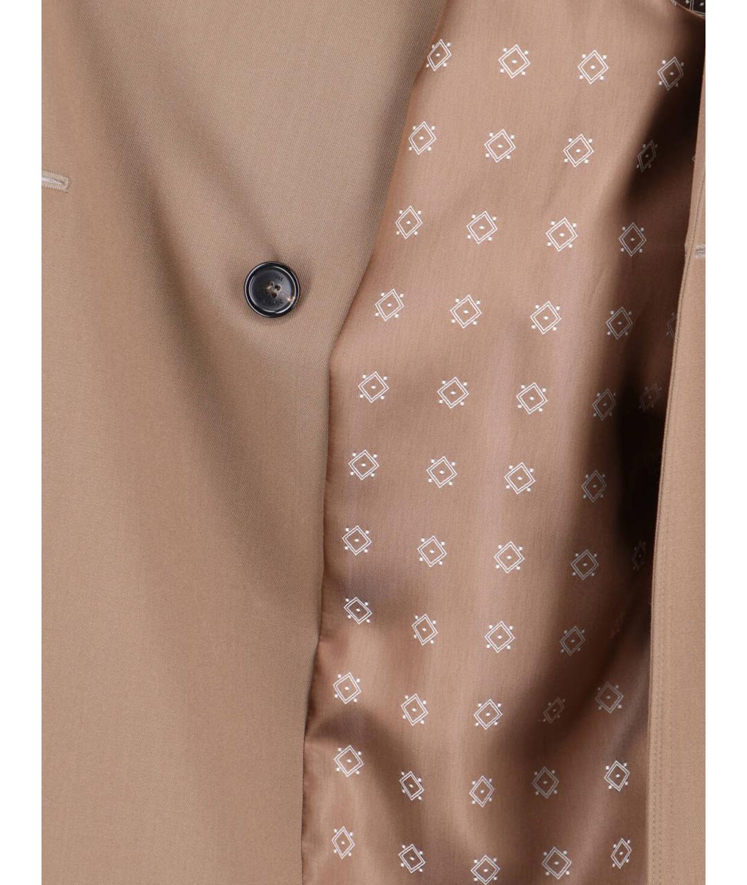 MAX MARA Бежевый шерстяной тренч/плащ, фото 5