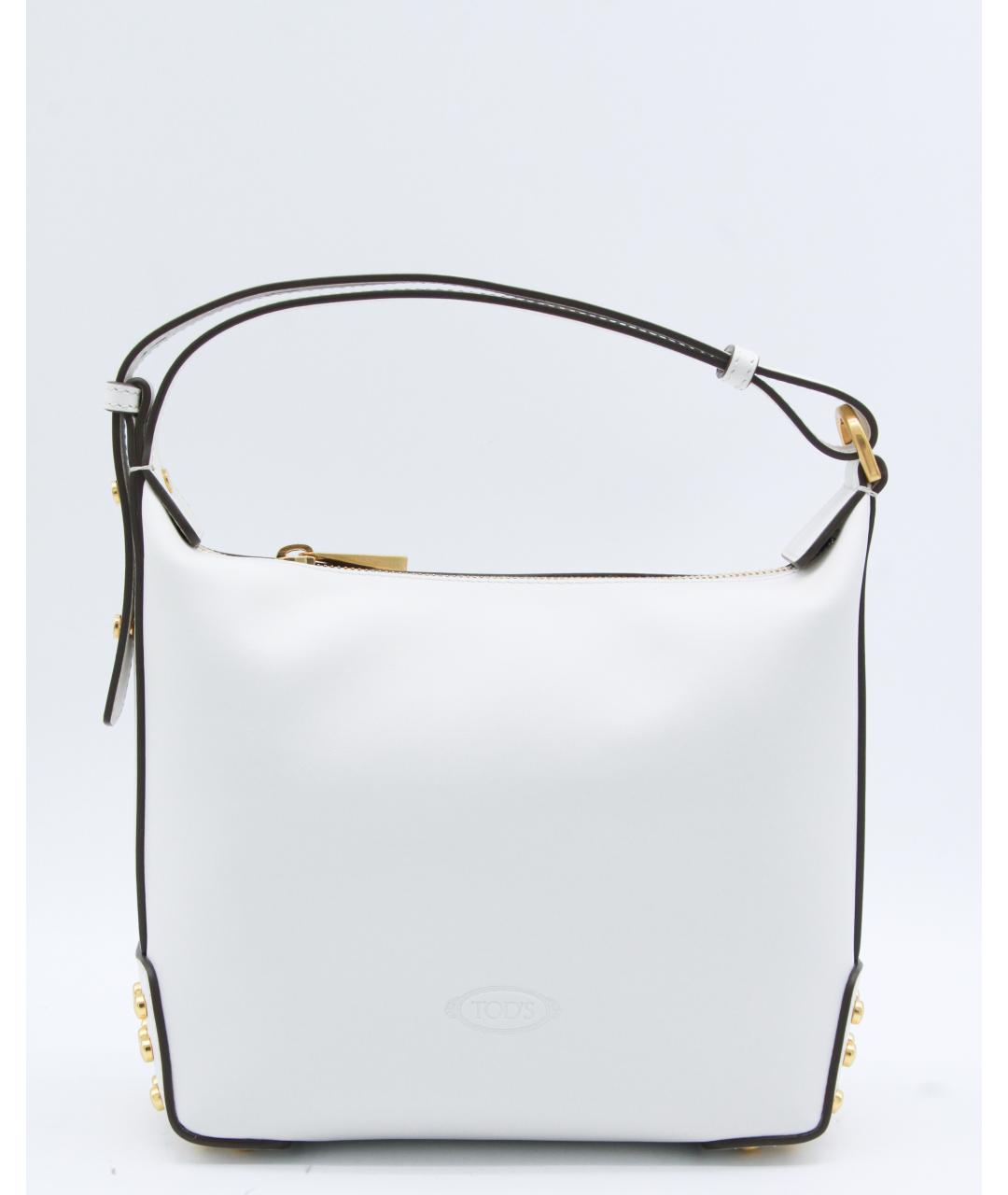 TOD'S Белая кожаная сумка с короткими ручками, фото 5