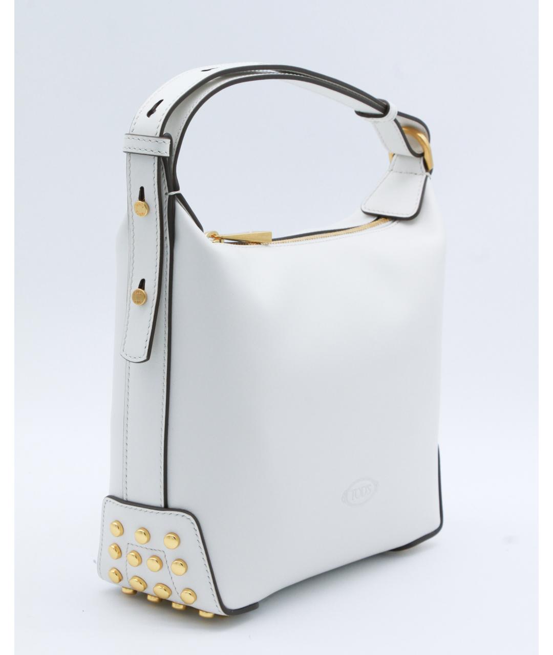 TOD'S Белая кожаная сумка с короткими ручками, фото 2