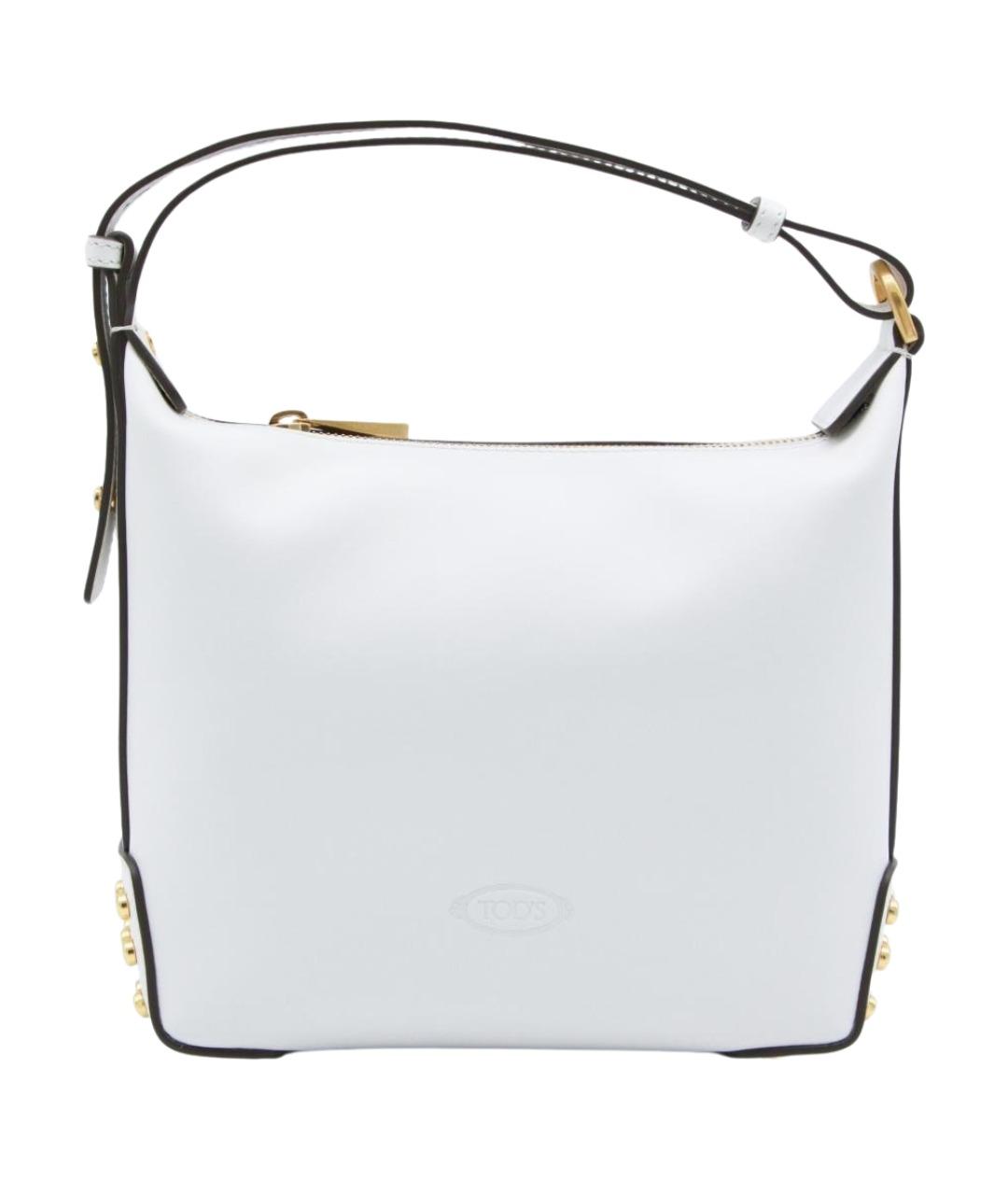 TOD'S Белая кожаная сумка с короткими ручками, фото 1