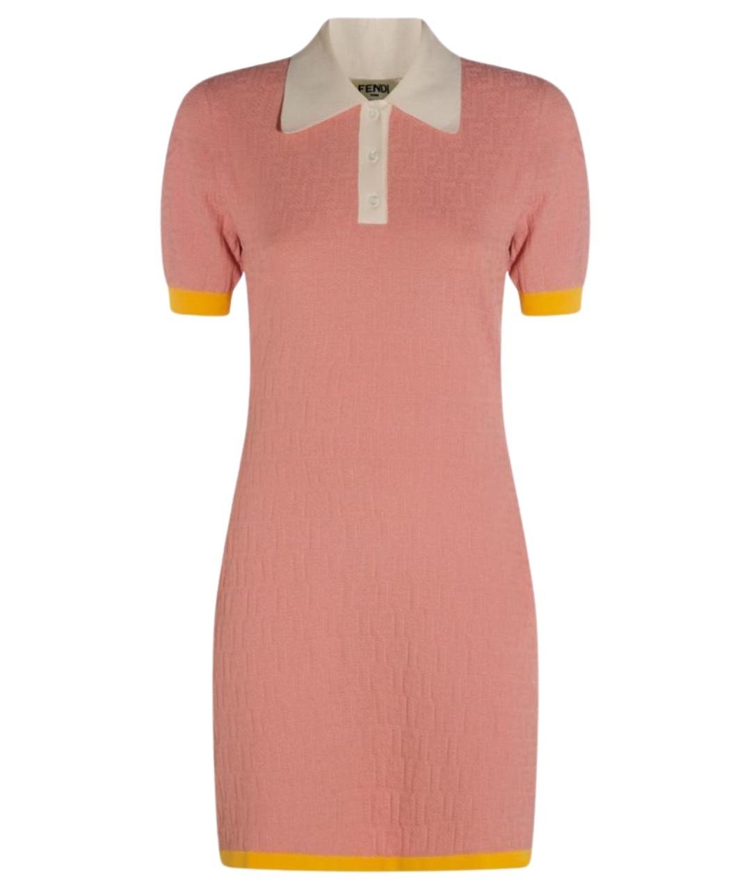 FENDI Розовое хлопковое повседневное платье, фото 1