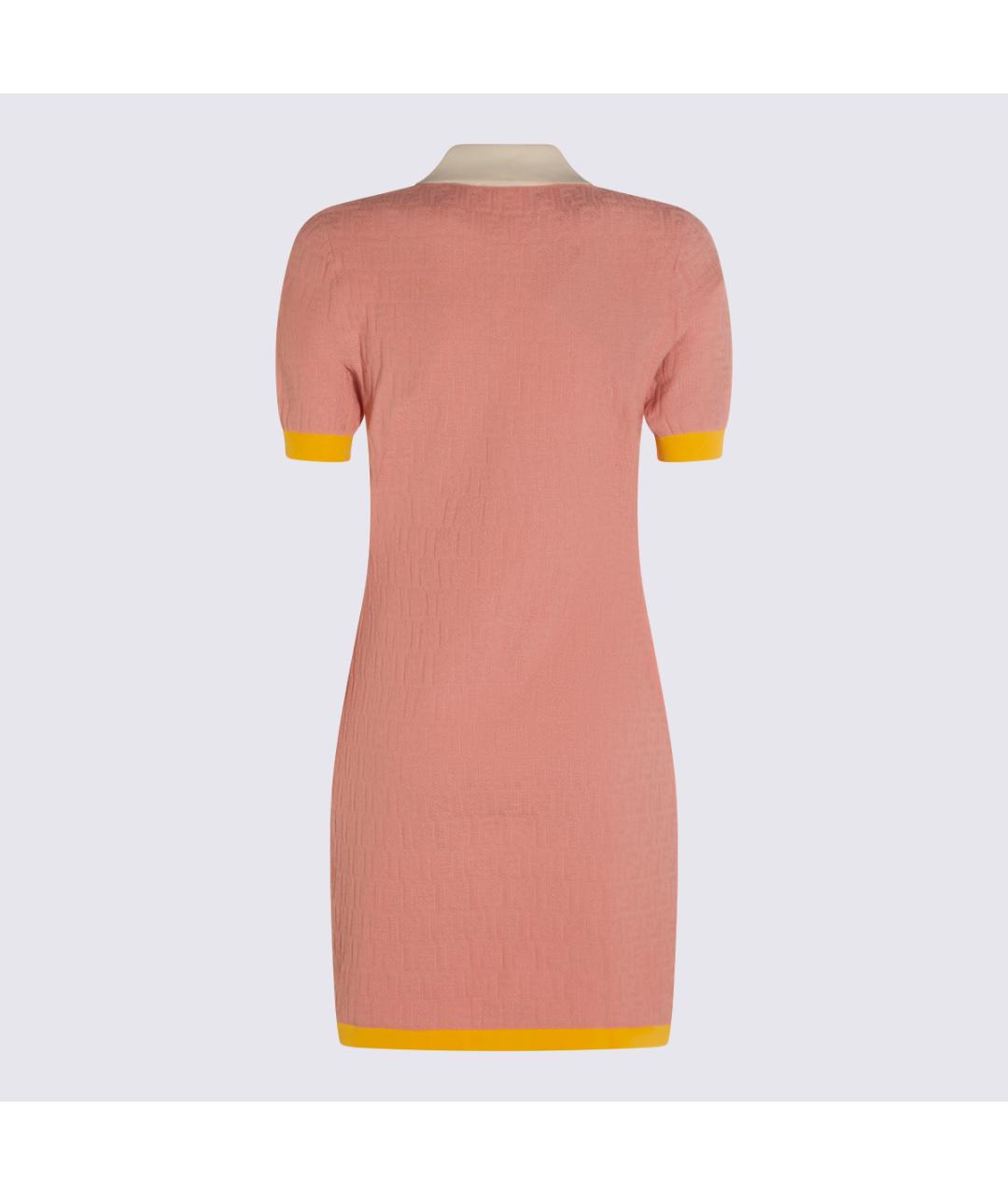 FENDI Розовое хлопковое повседневное платье, фото 2