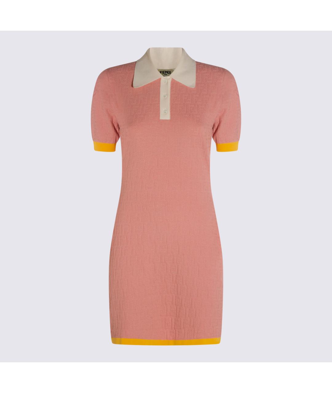 FENDI Розовое хлопковое повседневное платье, фото 5