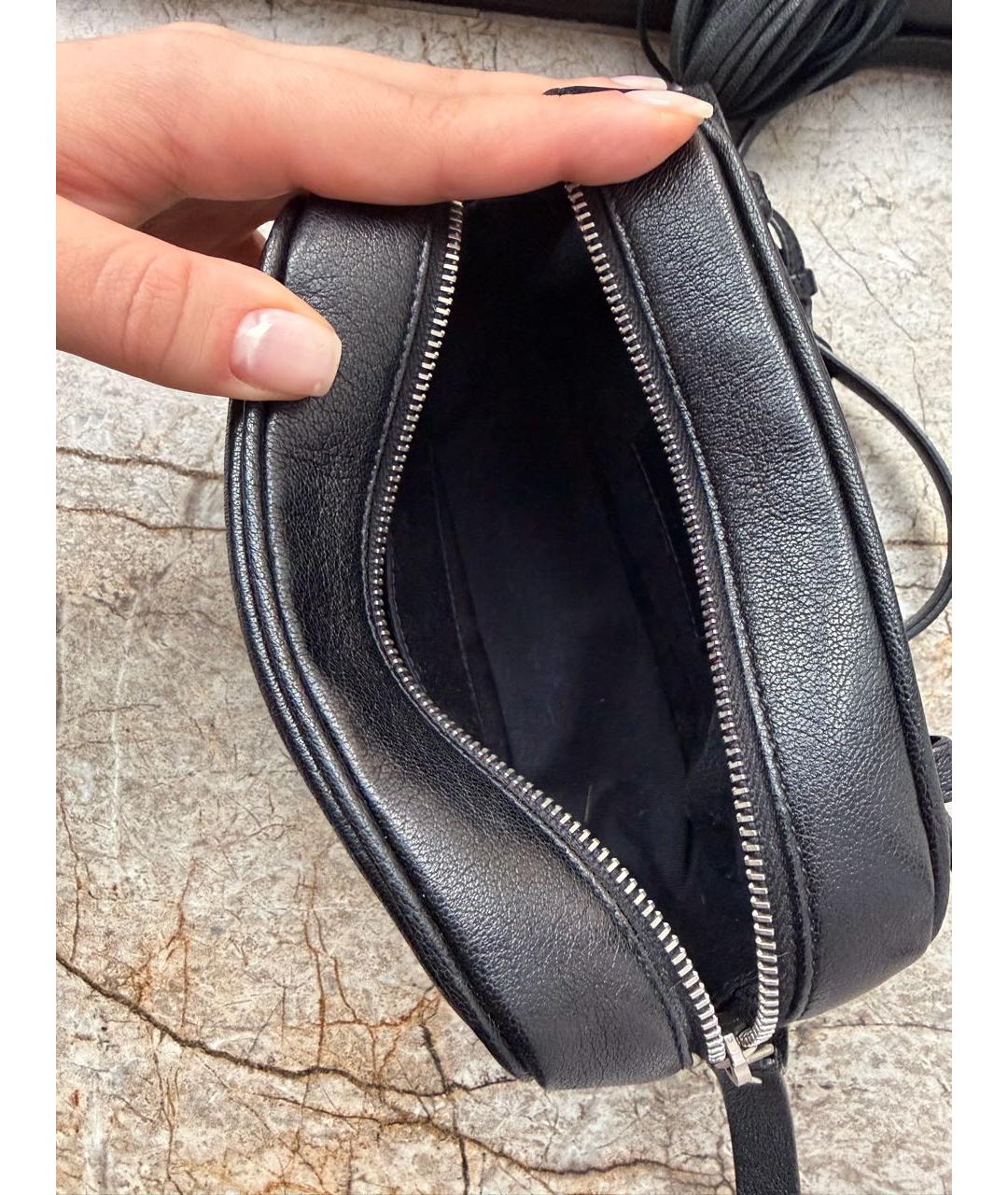 SAINT LAURENT Черная кожаная сумка через плечо, фото 4