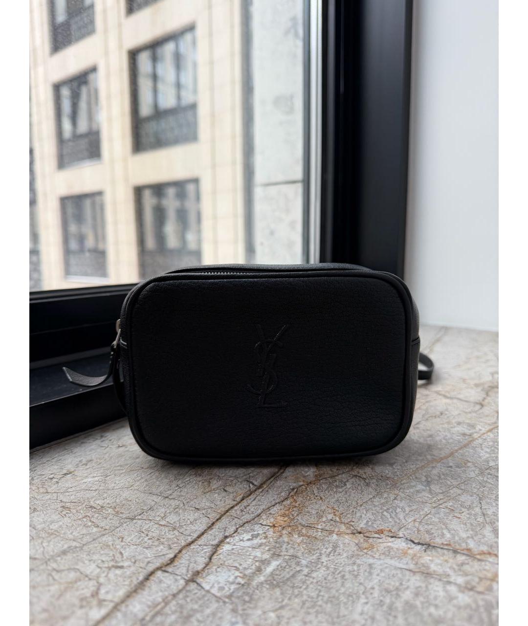 SAINT LAURENT Черная кожаная сумка через плечо, фото 9