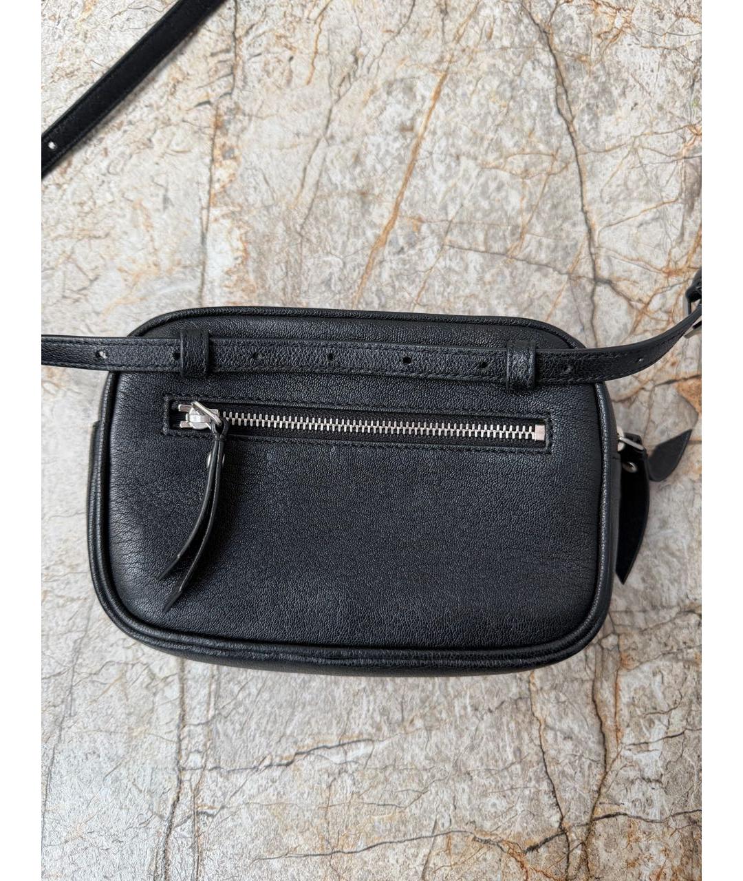 SAINT LAURENT Черная кожаная сумка через плечо, фото 3