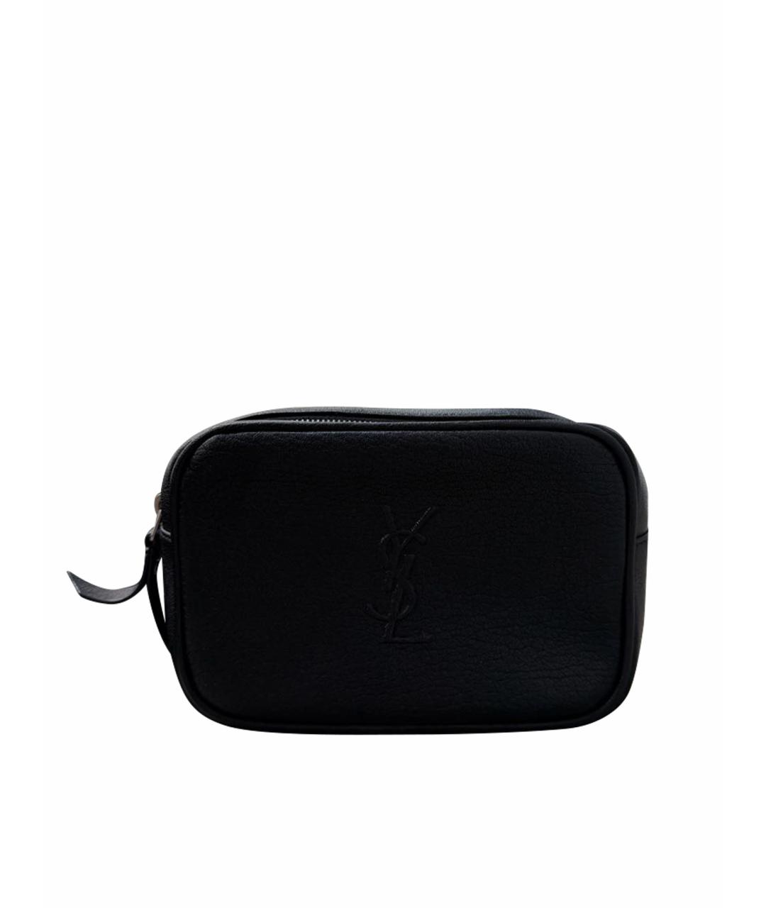 SAINT LAURENT Черная кожаная сумка через плечо, фото 1