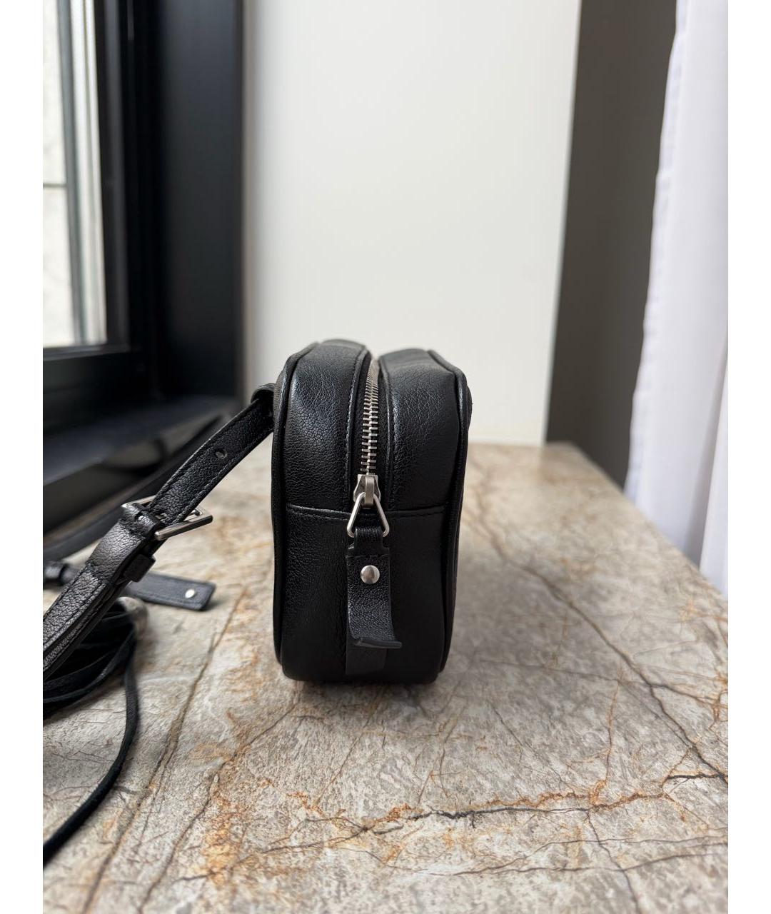 SAINT LAURENT Черная кожаная сумка через плечо, фото 7