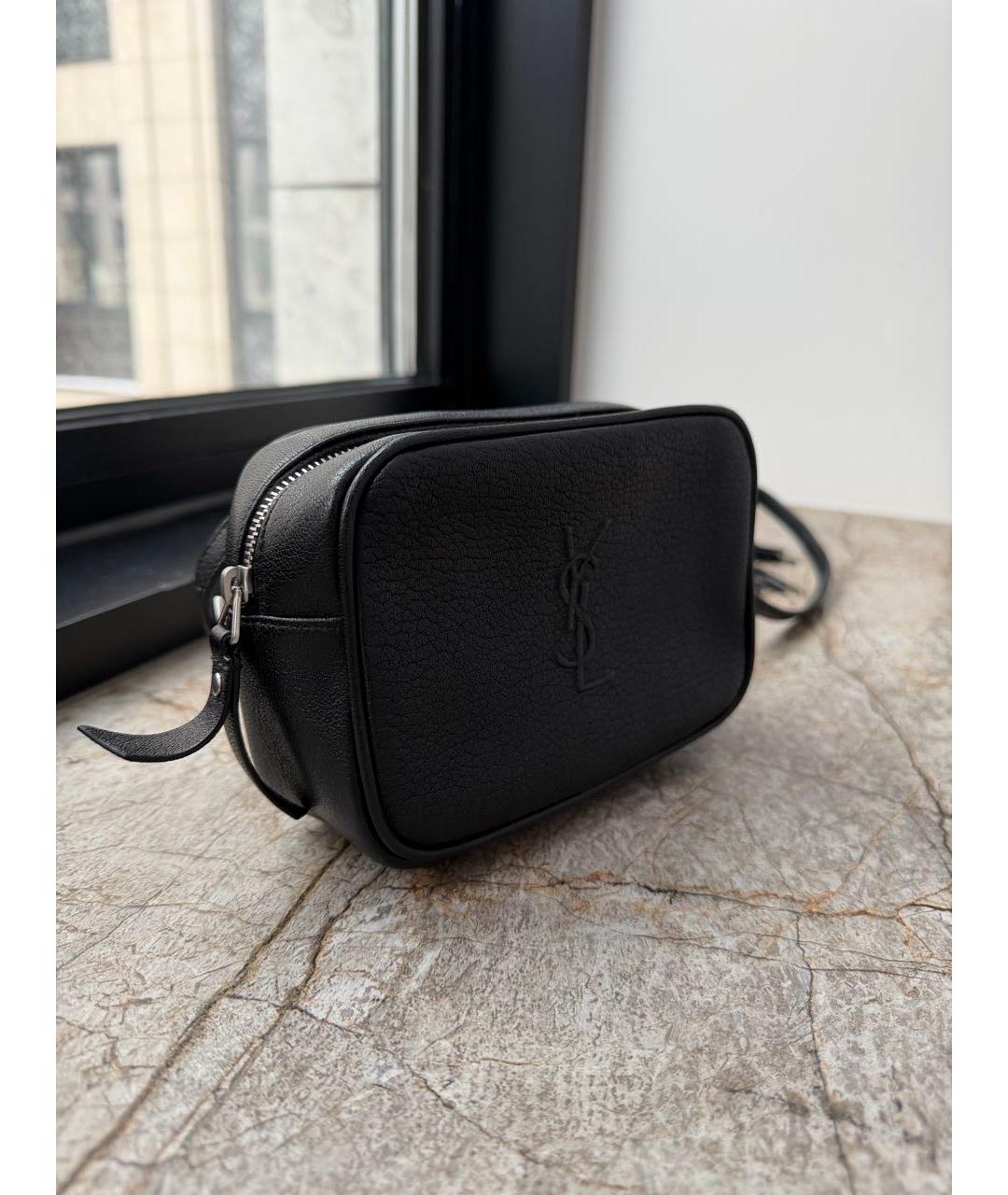 SAINT LAURENT Черная кожаная сумка через плечо, фото 2