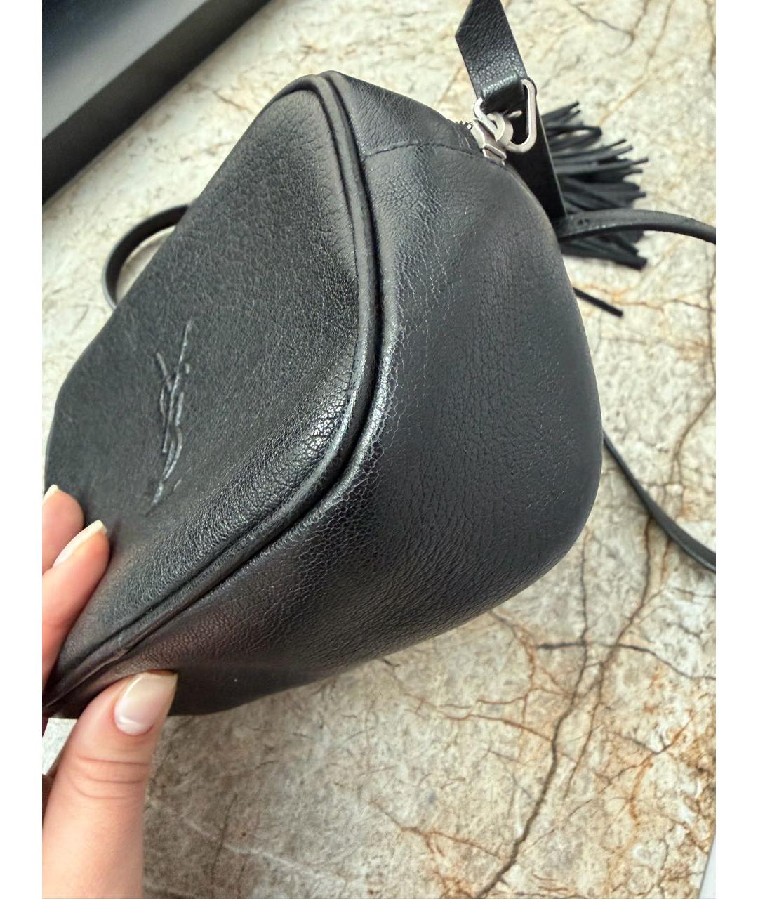 SAINT LAURENT Черная кожаная сумка через плечо, фото 5