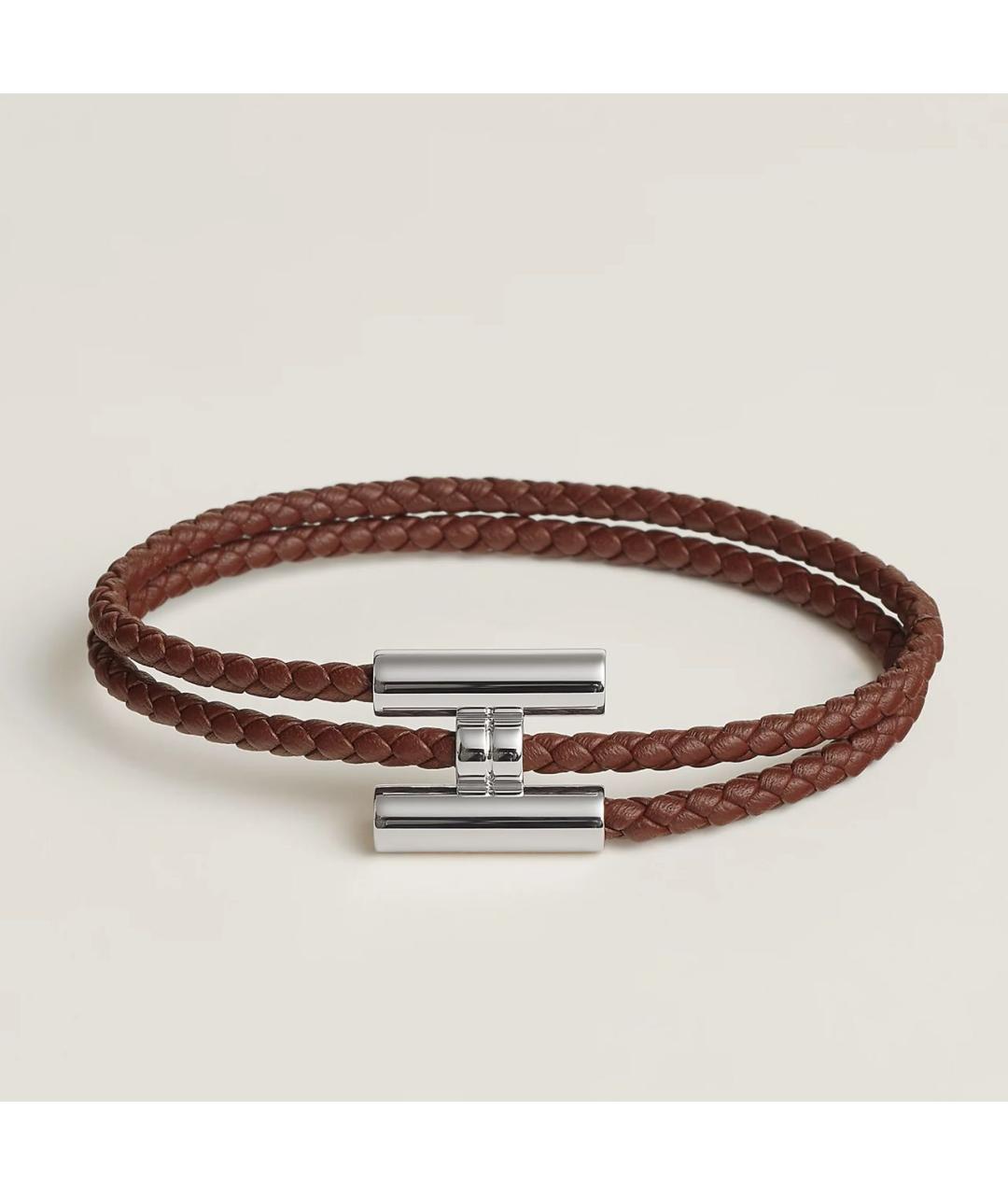 HERMES Коричневый кожаный браслет, фото 8