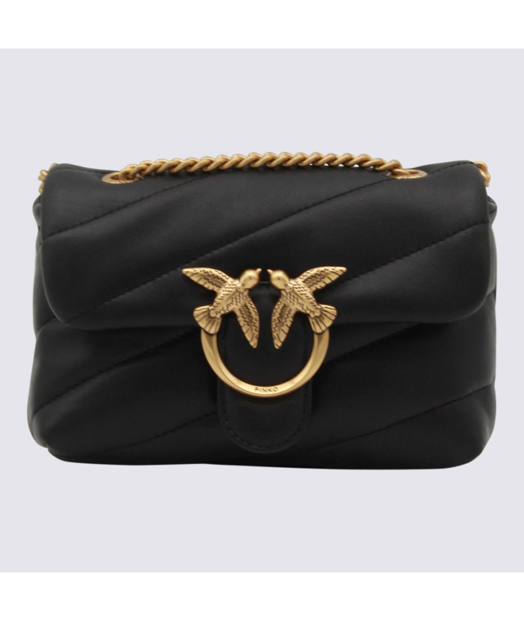PINKO Черная кожаная сумка через плечо, фото 5