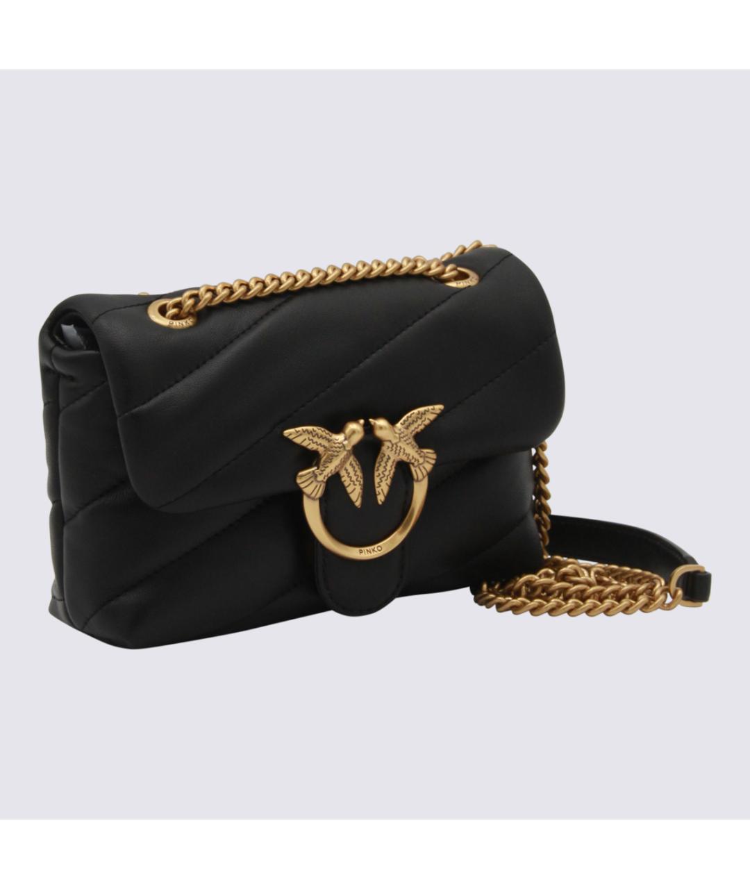 PINKO Черная кожаная сумка через плечо, фото 2