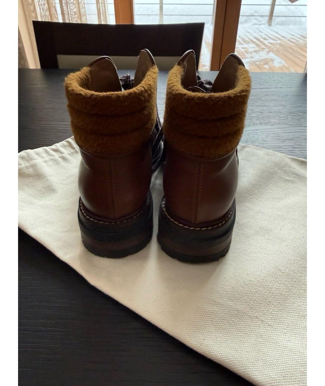 MAX MARA Коричневые кожаные ботинки, фото 4