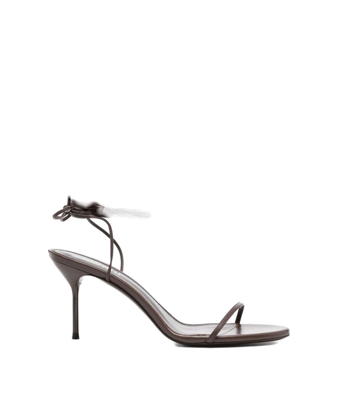 PARIS TEXAS Коричневые кожаные босоножки, фото 1