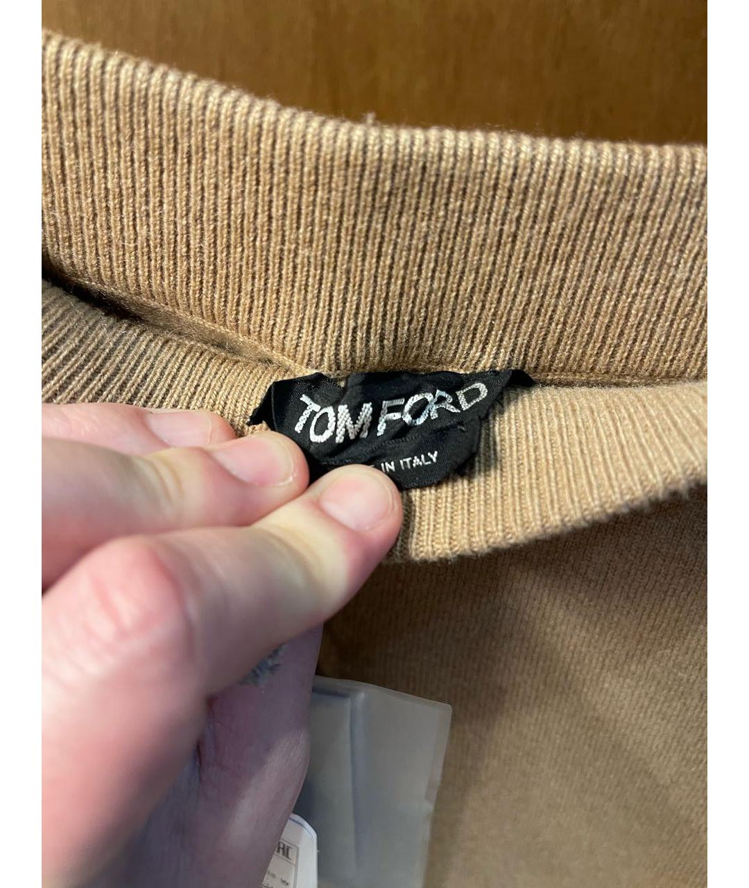 TOM FORD Бежевые кашемировые брюки узкие, фото 4