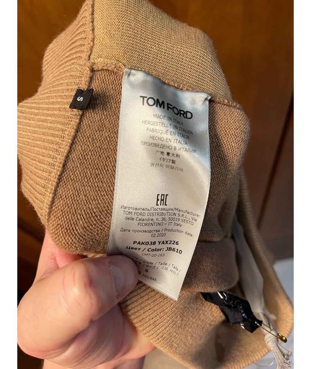 TOM FORD Бежевые кашемировые брюки узкие, фото 6