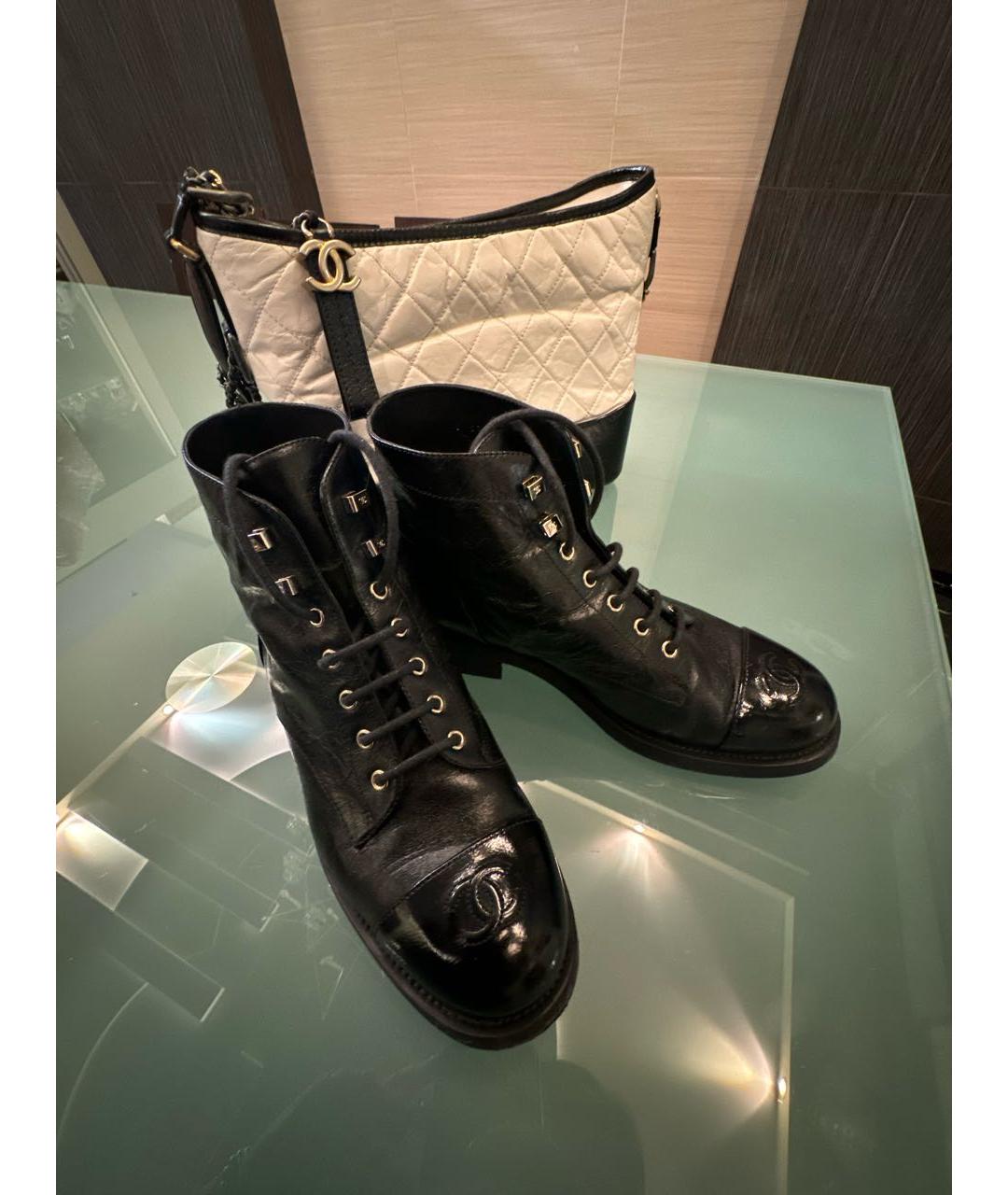 CHANEL Черные кожаные ботинки, фото 5