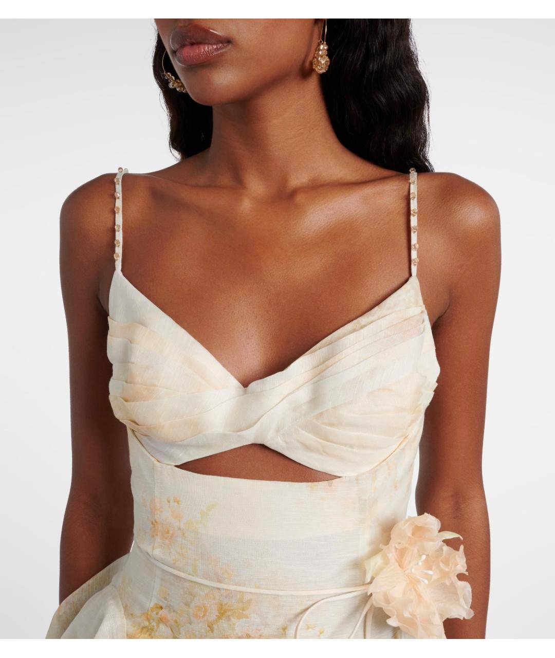 ZIMMERMANN Мульти льняное коктейльное платье, фото 4