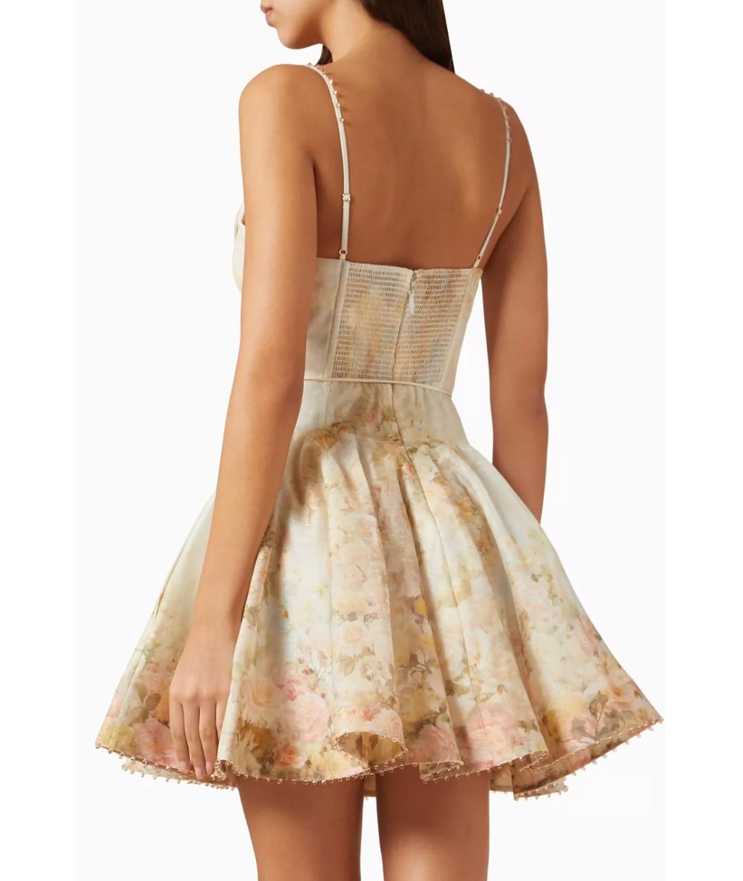 ZIMMERMANN Мульти льняное коктейльное платье, фото 7
