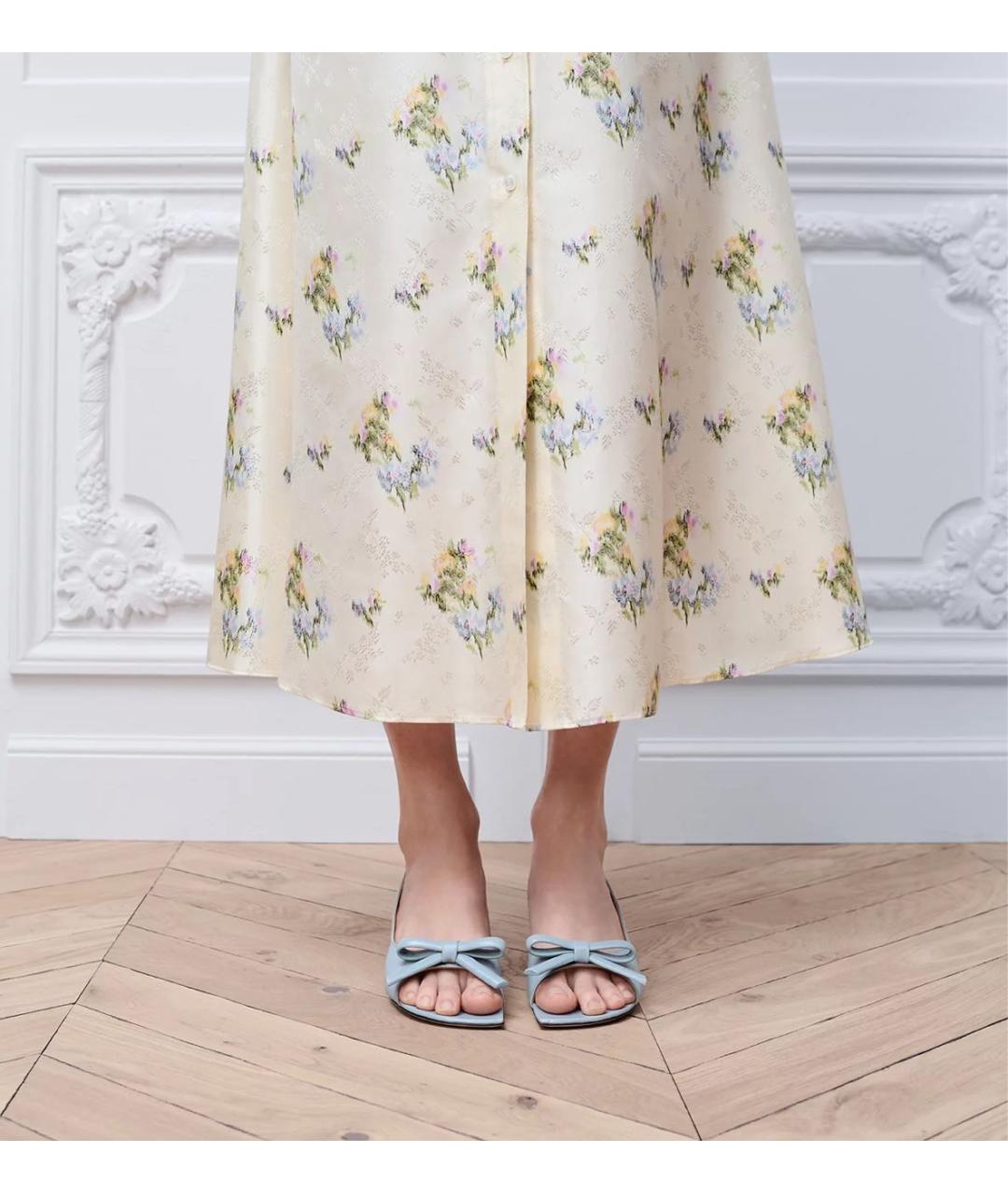 CHRISTIAN DIOR Голубые кожаные босоножки, фото 2