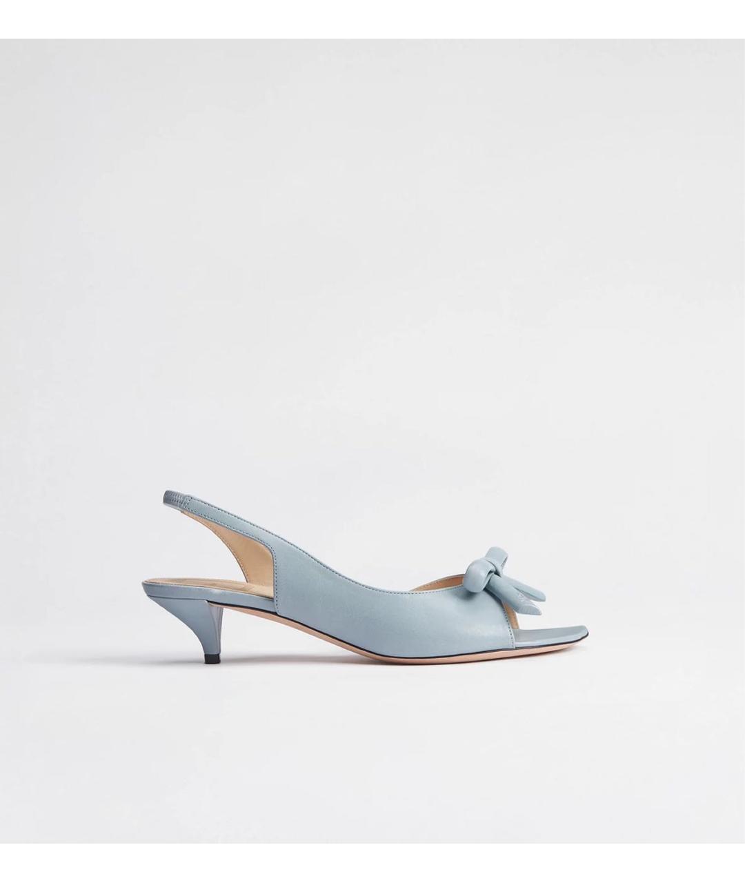 CHRISTIAN DIOR Голубые кожаные босоножки, фото 5