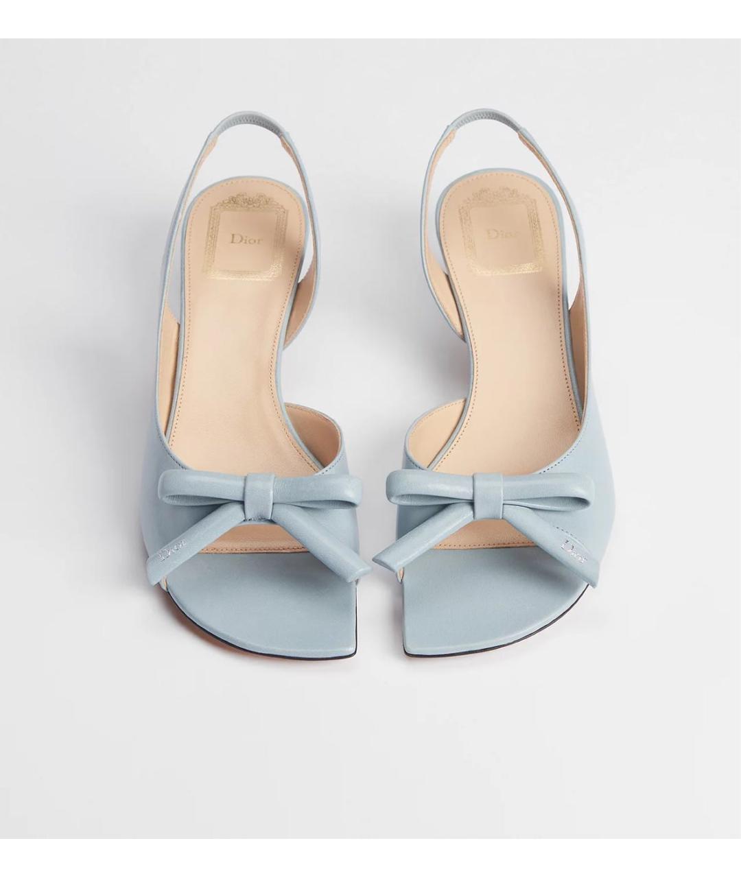 CHRISTIAN DIOR Голубые кожаные босоножки, фото 3