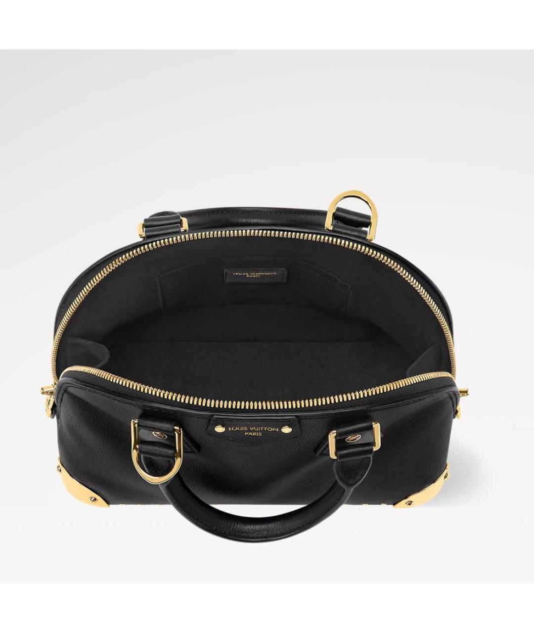 LOUIS VUITTON Черная кожаная сумка с короткими ручками, фото 3