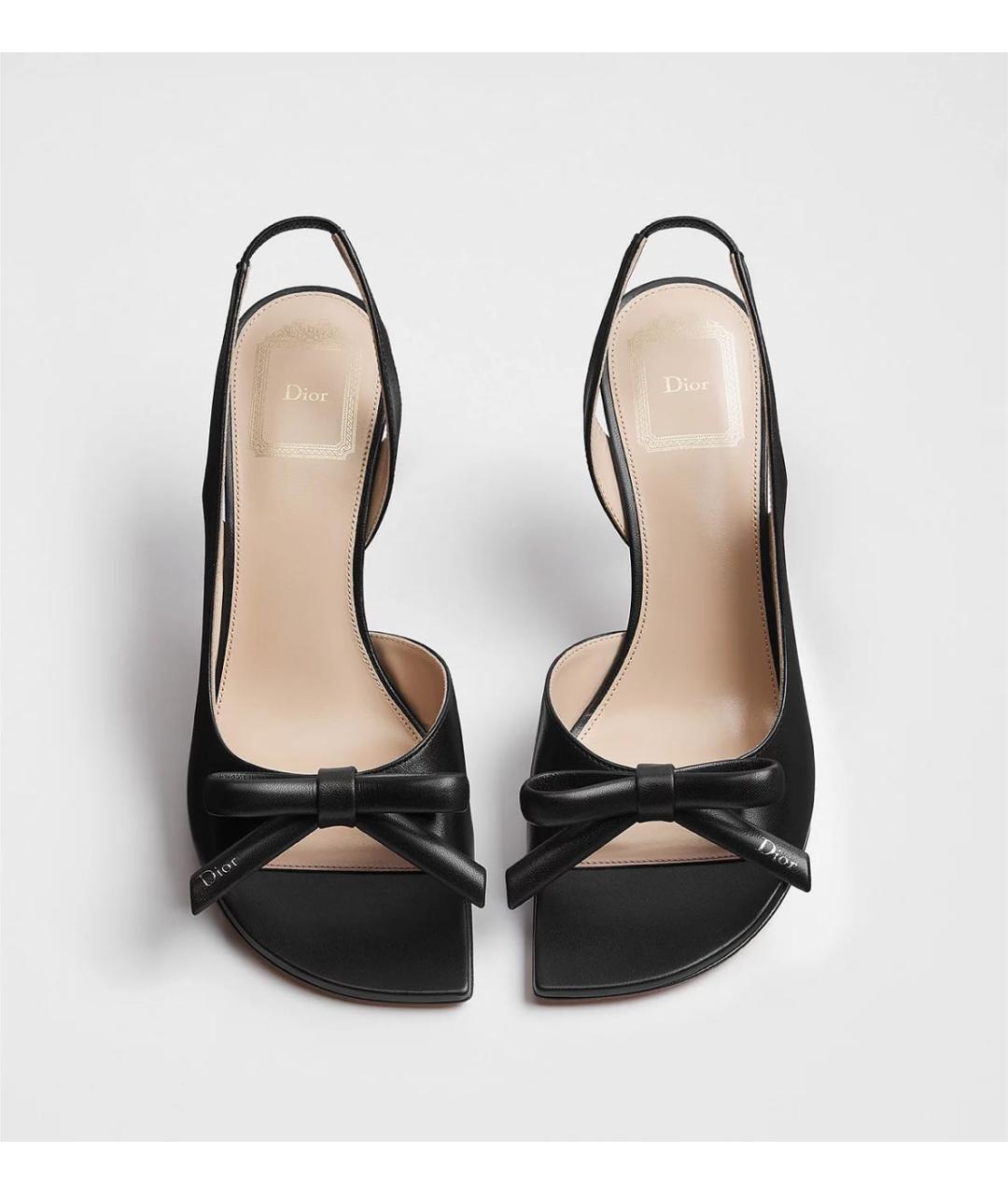 CHRISTIAN DIOR Черные кожаные босоножки, фото 2