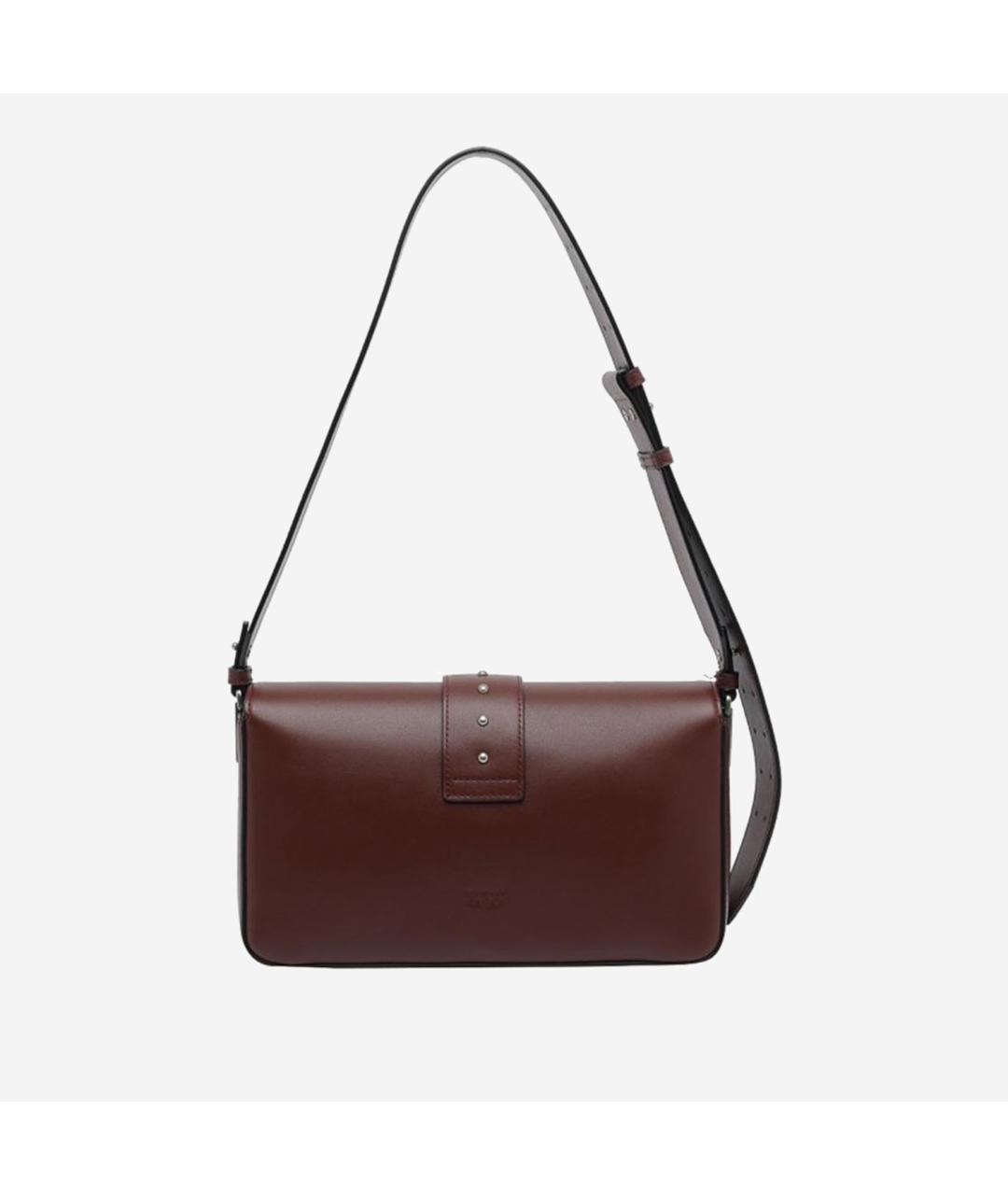 PINKO Бордовая кожаная сумка через плечо, фото 3