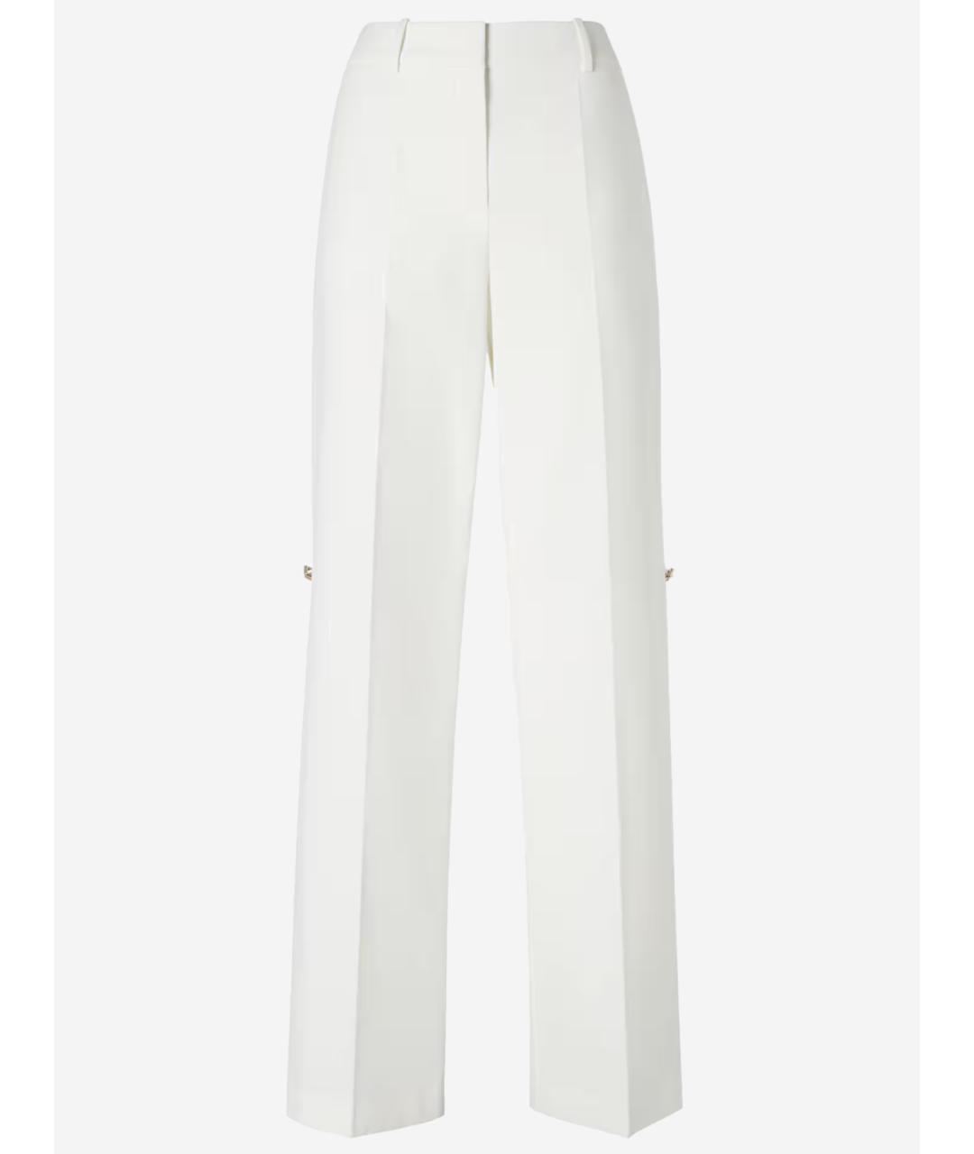 FENDI Белые хлопковые прямые брюки, фото 4