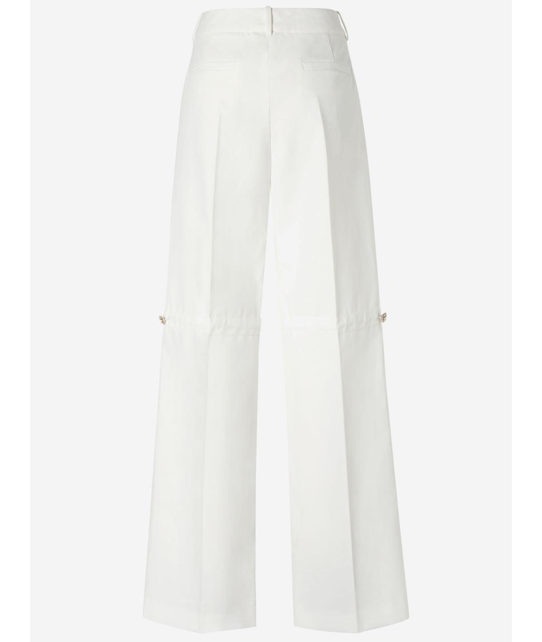 FENDI Белые хлопковые прямые брюки, фото 2