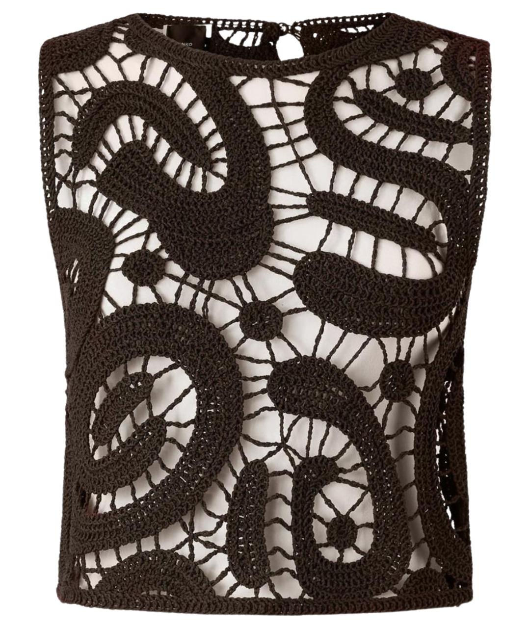 PINKO Коричневая полиамидовая майка, фото 1